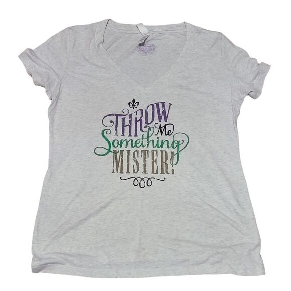 Fleurty Girl mardi gras tee - Picture 1 of 4